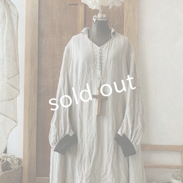 画像3: 【当店限定カラー】HALLELUJAH/Nomad Dress ノマドドレス・flax×black (3)