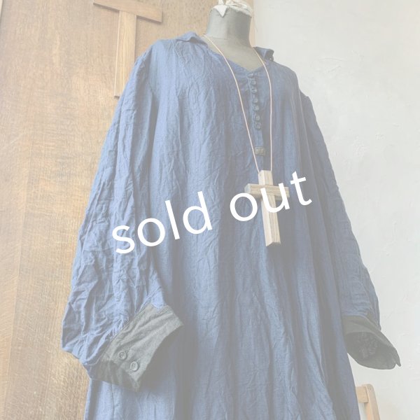 画像4: 【当店限定カラー】HALLELUJAH/Nomad Dress ノマドドレス・indigo×black (4)