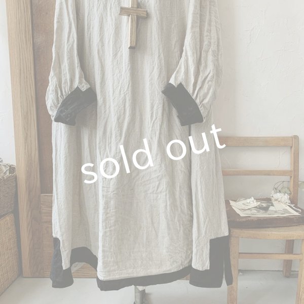 画像8: 【当店限定カラー】HALLELUJAH/Nomad Dress ノマドドレス・flax×black (8)