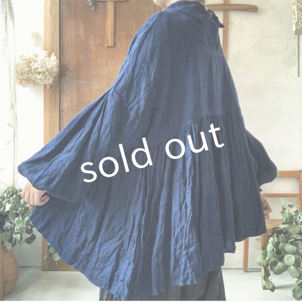 画像10: MARCHE' DE SOEUR／ギャザーブラウス・インディゴ (10)