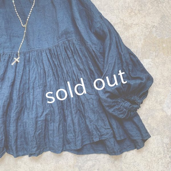 画像6: MARCHE' DE SOEUR／ギャザーブラウス・インディゴ (6)