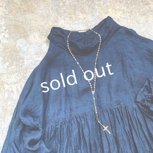 画像7: MARCHE' DE SOEUR／ギャザーブラウス・インディゴ (7)