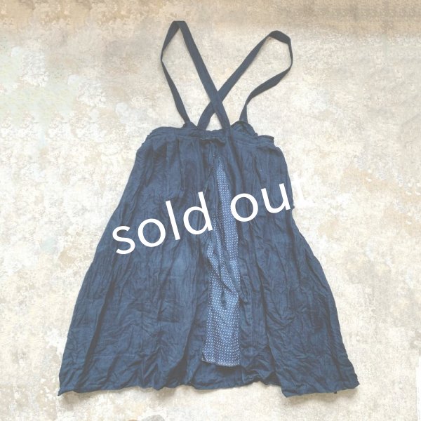 画像7: MARCHE' DE SOEUR／サスペンダーポケットスカート・インディゴ×ペイズリー (7)