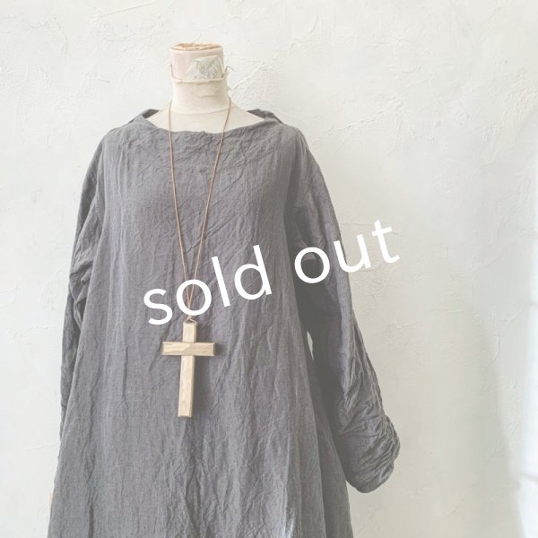 画像2: 当店限定 HALLELUJAH/1930's Robe・ink black×flax (2)