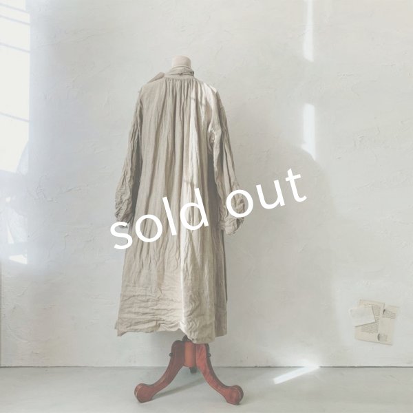 画像7: HALLELUJAH／1890's Bourgeron 羊飼いシャツワンピース・Sand Baige (7)