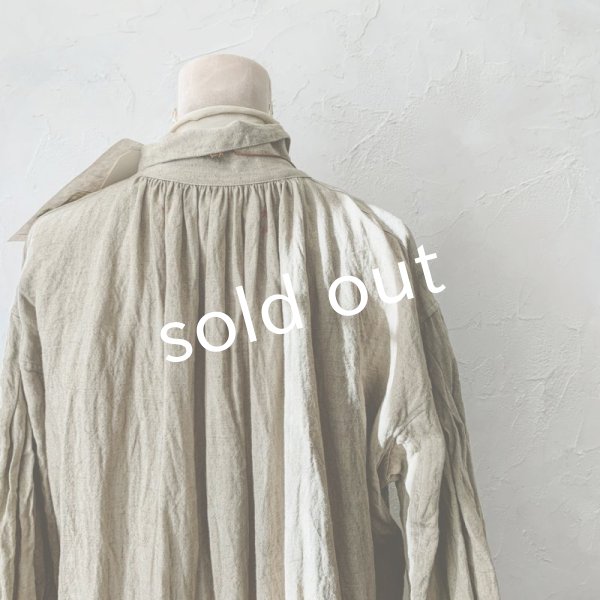 画像8: HALLELUJAH／1890's Bourgeron 羊飼いシャツワンピース・Sand Baige (8)