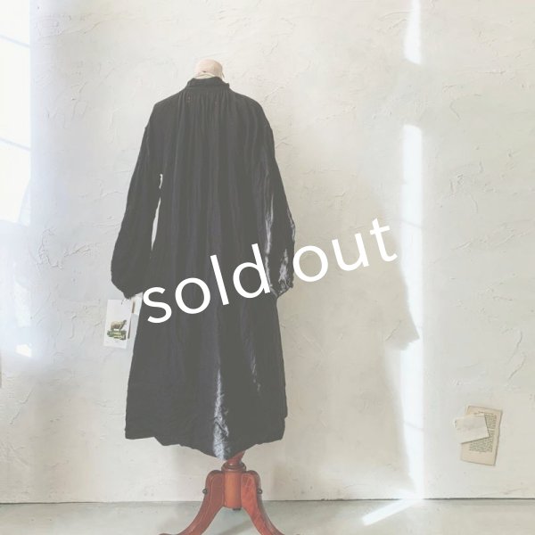 画像7: HALLELUJAH／1890's Bourgeron 羊飼いシャツワンピース・Black (7)