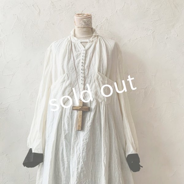 画像2: 当店限定 HALLELUJAH／羊飼いのノマドドレス・Off White×Black (2)