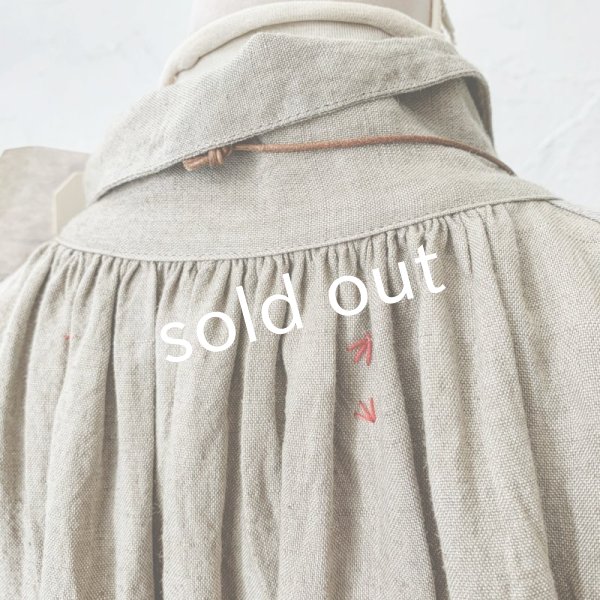 画像9: HALLELUJAH／1890's Bourgeron 羊飼いシャツワンピース・Sand Baige (9)