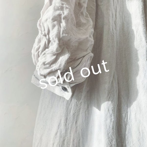 画像5: HALLELUJAH／1890's Bourgeron 羊飼いシャツワンピース・Light Gray (5)