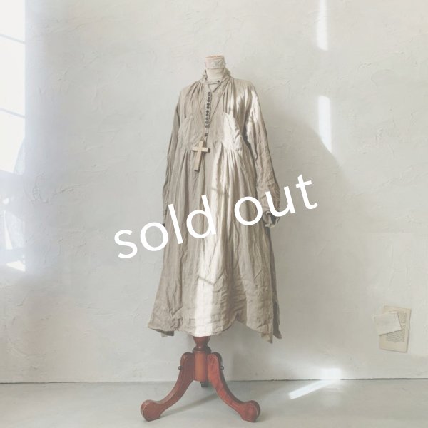 画像2: HALLELUJAH／1890's Bourgeron 羊飼いシャツワンピース・Sand Baige (2)