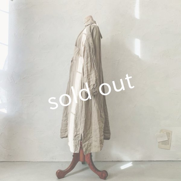 画像4: HALLELUJAH／1890's Bourgeron 羊飼いシャツワンピース・Sand Baige (4)