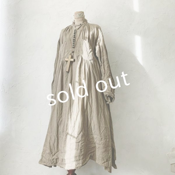画像3: HALLELUJAH／1890's Bourgeron 羊飼いシャツワンピース・Sand Baige (3)