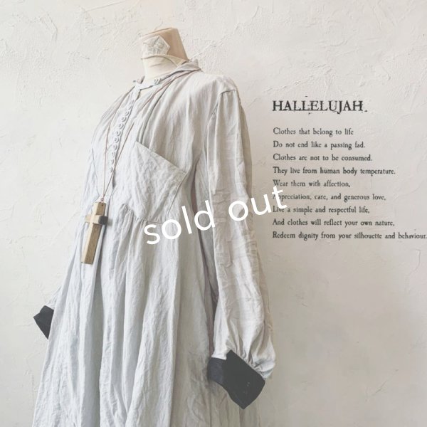 画像1: 当店限定 HALLELUJAH／羊飼いのノマドドレス・Light Gray×Black (1)