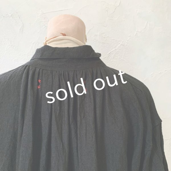 画像9: HALLELUJAH／1890's Bourgeron 羊飼いシャツワンピース・Black (9)