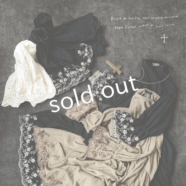 画像5: mifumi／wideジュノーぺちぱんつ・黒にベージュ刺繍 (5)