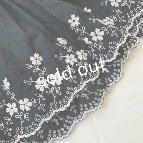 画像2: mifumi／wideジュノーぺちぱんつ・黒にベージュ刺繍 (2)