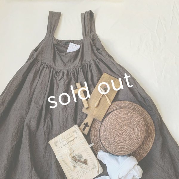 画像2: mifumi／コケットキャミワンピース・こげ茶 (2)