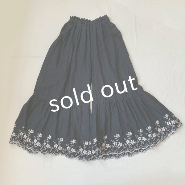 画像3: mifumi／wideジュノーぺちぱんつ・黒にベージュ刺繍 (3)