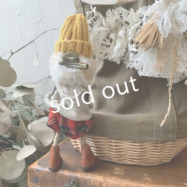 画像6: sukekiyo/赤チェックスケキヨと豆キヨのバッグ (6)