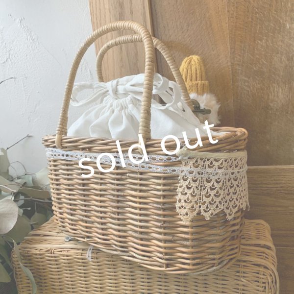 画像6: sukekiyo/アンティークレースと聖書スケキヨのかごバッグ (6)