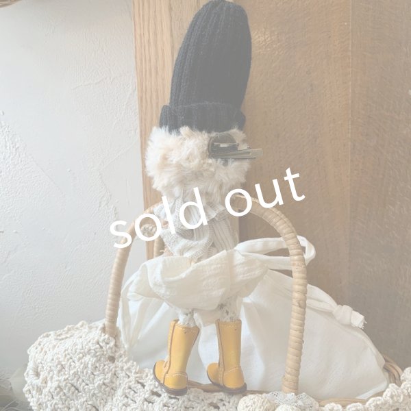 画像5: sukekiyo／アンティークレースと黒いお帽子スケキヨのかごバッグ (5)