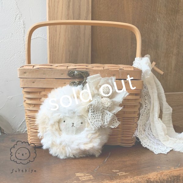 画像2: sukekiyo/アンティークレースの小さなスケキヨバスケット (2)