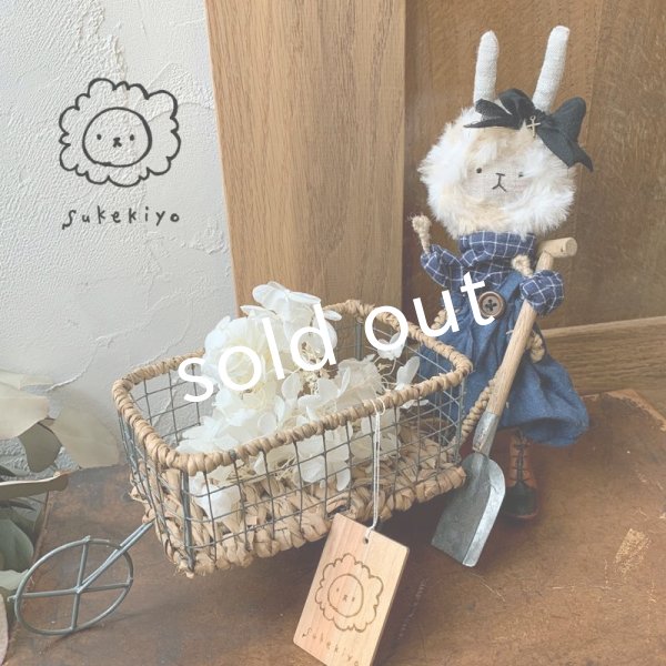 画像2: sukekiyo/庭しごとのウサキヨ・青のおようふく (2)