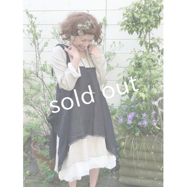 画像6: mifumi／ニュアンスキャミチュニック・ブラック (6)