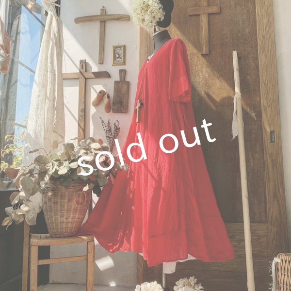 画像7: HALLELUJAH／Robe de fame de chambre 小間使いローブ・red (7)