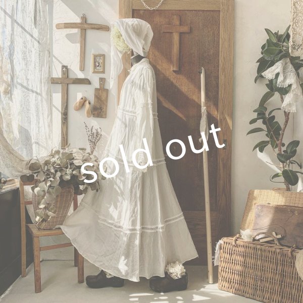 画像10: HALLELUJAH／Robe en dentelle 1940 レースローブ1940年代・off-white (10)