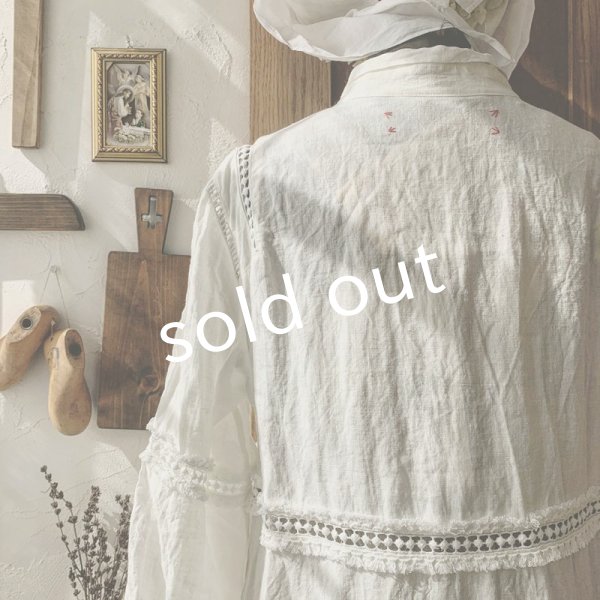 画像14: HALLELUJAH／Robe en dentelle 1940 レースローブ1940年代・off-white (14)