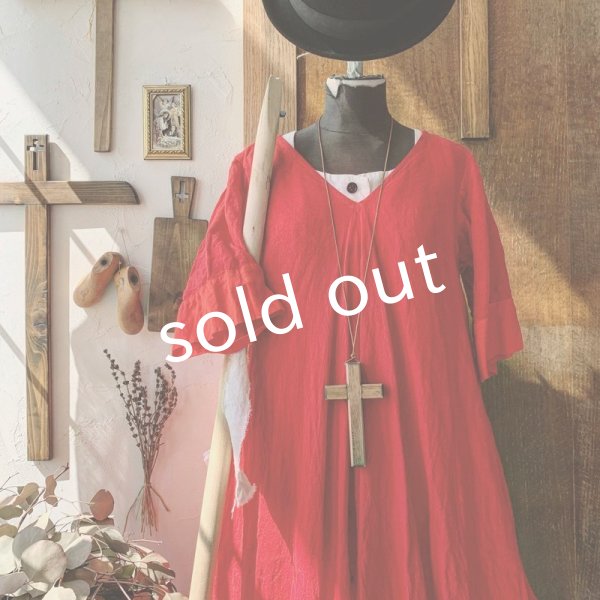 画像2: HALLELUJAH／Robe de fame de chambre 小間使いローブ・red (2)