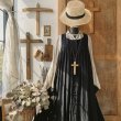 画像2: HALLELUJAH／Robe Agriculteur Russe ロシアンファーマーローブ・black (2)