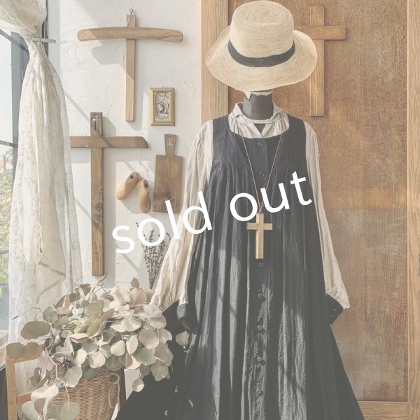 画像2: HALLELUJAH／Robe Agriculteur Russe ロシアンファーマーローブ・black (2)