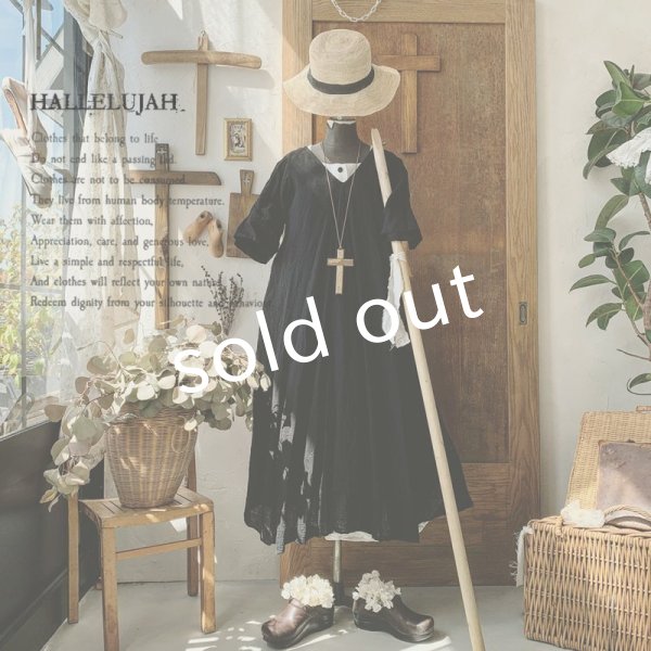 画像2: HALLELUJAH／Robe de fame de chambre 小間使いローブ・black (2)