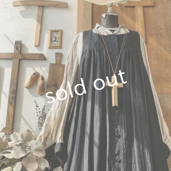 画像3: HALLELUJAH／Robe Agriculteur Russe ロシアンファーマーローブ・black (3)