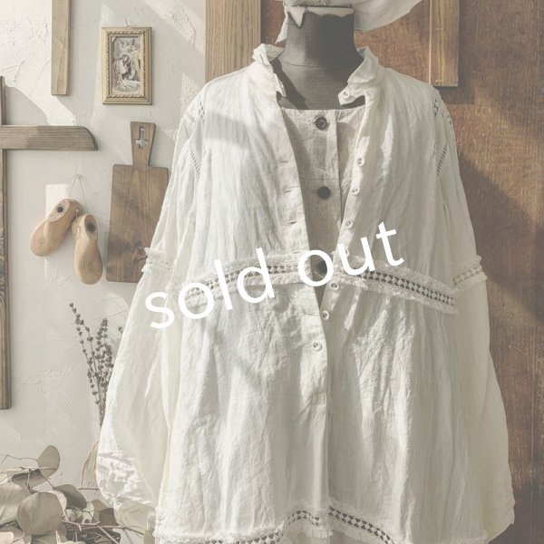 画像4: HALLELUJAH／Robe en dentelle 1940 レースローブ1940年代・off-white (4)