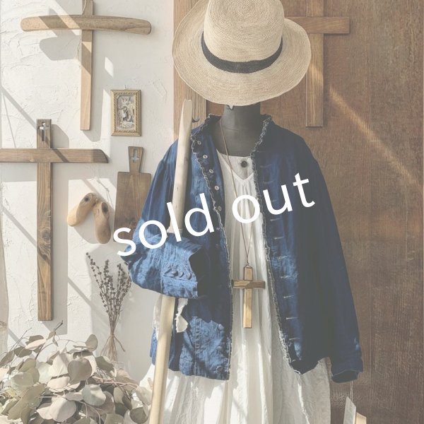 画像2: HALLELUJAH/Victorian Veste ヴィクトリア時代のジャケット・indigo (2)