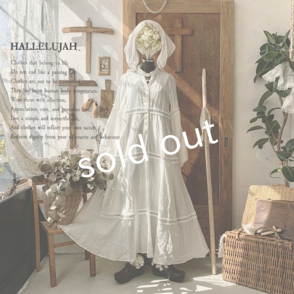 画像2: HALLELUJAH／Robe en dentelle 1940 レースローブ1940年代・off-white (2)