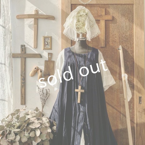 画像2: HALLELUJAH／Robe Agriculteur Russe ロシアンファーマーローブ・navy (2)