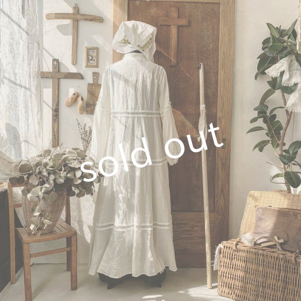 画像13: HALLELUJAH／Robe en dentelle 1940 レースローブ1940年代・off-white (13)