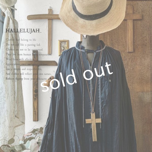 画像2: HALLELUJAH/Robe de Berger 1800s 羊飼いローブ1800年代・charcoal (2)
