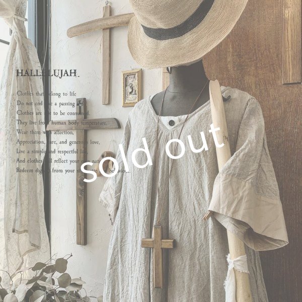 画像3: HALLELUJAH／Robe de fame de chambre 小間使いローブ・flax (3)