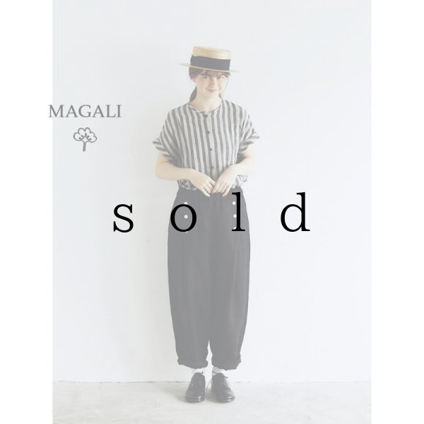 MAGALI /ツイルリネンマリンパンツ・ブラック