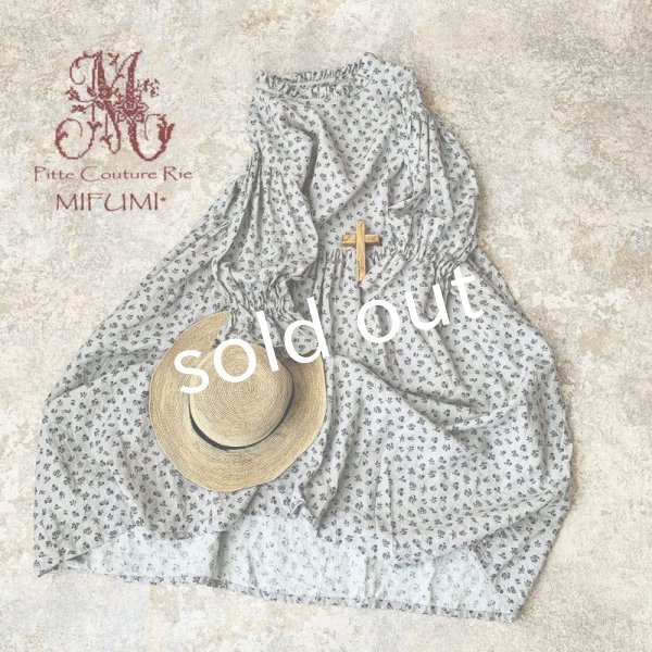 画像3: mifumi／フリル襟リリィのワンピース・プチブーケライトグレー (3)