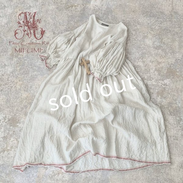 画像3: mifumi/ドロップショルダーボリュームpuffワンピース・赤耳プチギンガム (3)