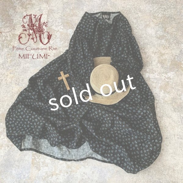 画像3: mifumi／まる襟リリィのワンピース・プチブーケ黒 (3)