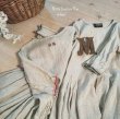 画像2: mifumi／後ろ刺繍のタックとギャザーのワンピース・青耳リネン (2)