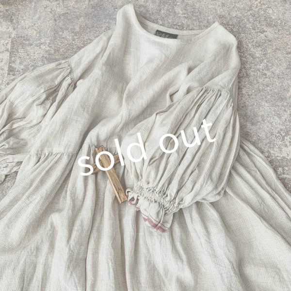 画像5: mifumi/ドロップショルダーボリュームpuffワンピース・赤耳プチギンガム (5)